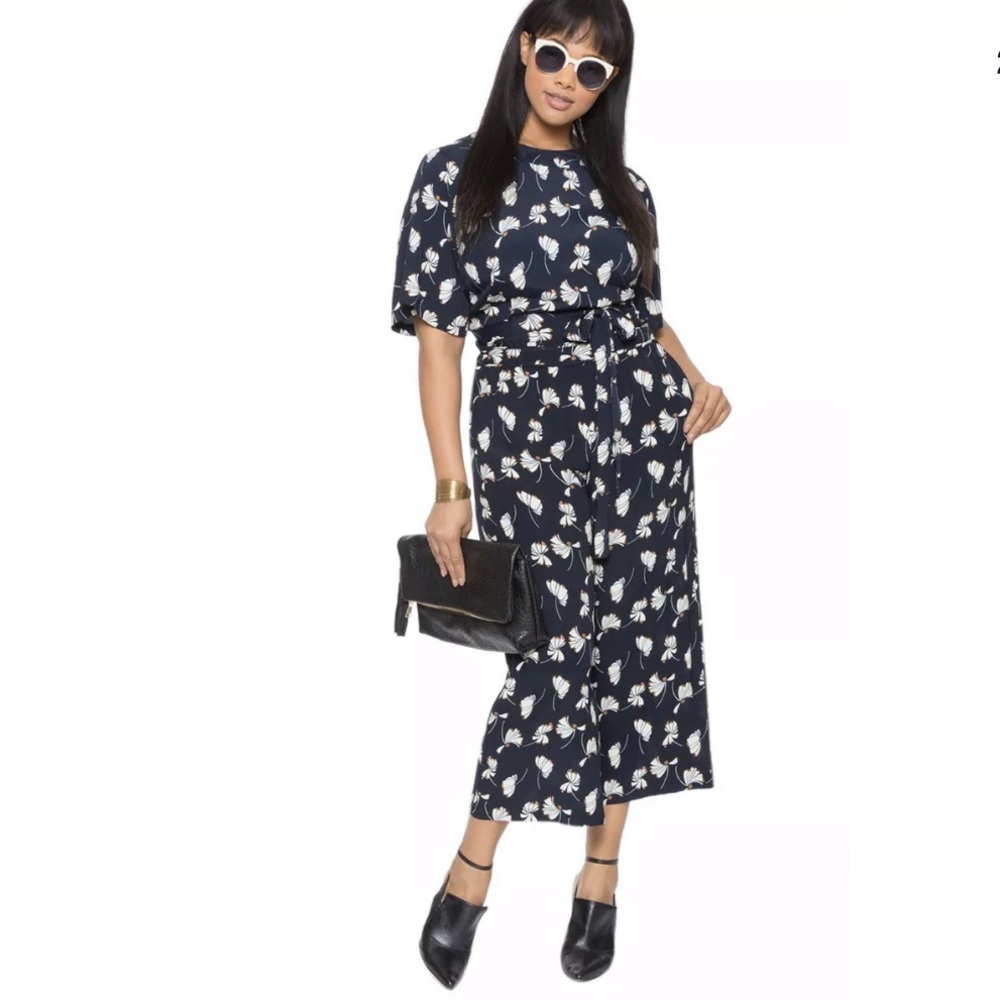 Eloquii Size 16 Kimono Wrap Blouse Cropped Pants